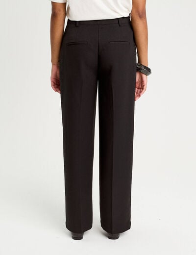 Pantalon bootcut taille haute noir femme