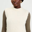 Pull sans manches ecru femme