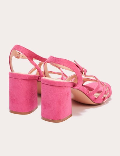 Sandales &agrave; talons d&eacute;croch&eacute;s rose femme