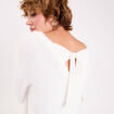 Pull dos nou&eacute; ecru femme