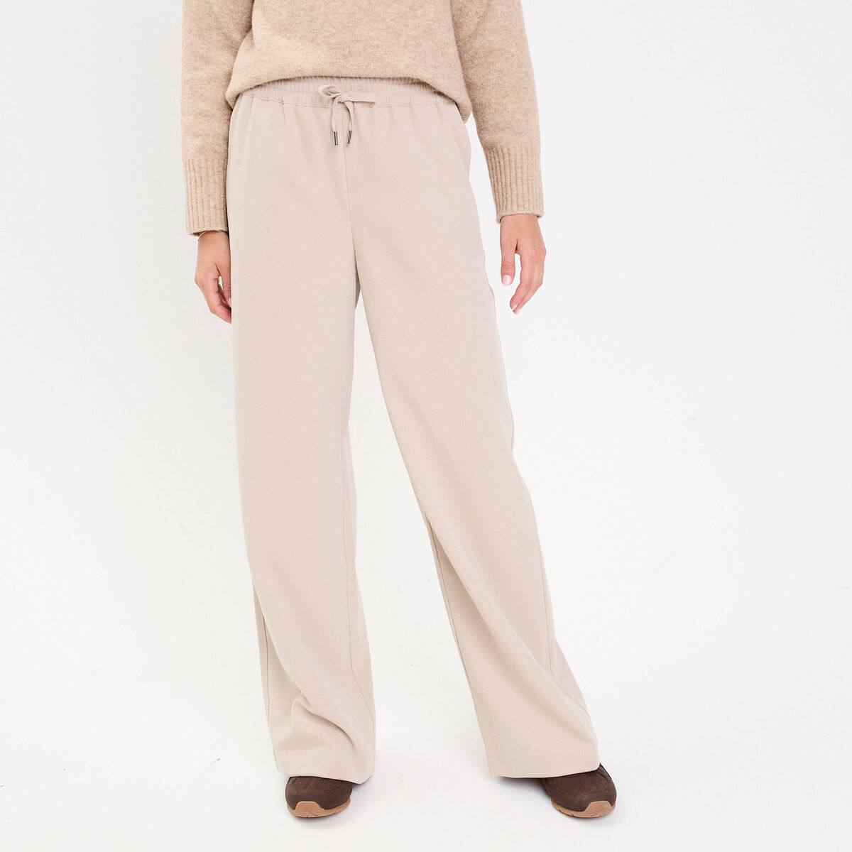 Pantalon large fluide sable femme