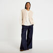 Gilet sans manches effet polaire ecru femme