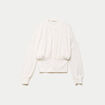 Gilet bas resserr&eacute; manches longues ecru femme