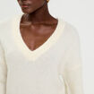 Pull duveteux ecru femme