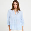 Chemise droite manches 3/4 blanc femme