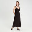 Robe longue &eacute;vas&eacute;e noir femme