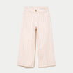 Pantalon bootcut 3/4 taille haute blanc femme