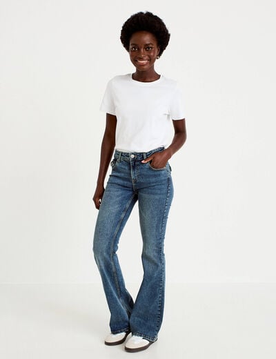 Jean bootcut taille basse denim dirty femme