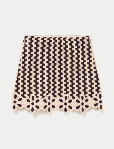 Jupe droite courte marron fonc&eacute; femme