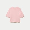 Pull manches courtes rose clair femme