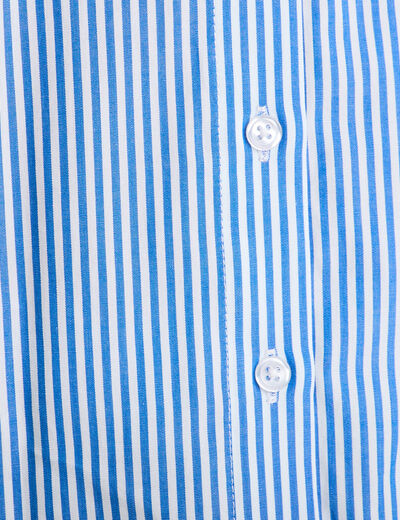 Chemise manches longues bleu femme