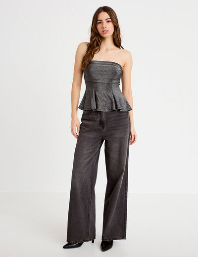 Bustier sans manches couleur argent femme