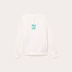 Sweat oversize print dos ecru femme