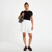 Jupe-short courte &eacute;vas&eacute;e en maille ecru femme