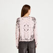 Pull col rond manches longues rose clair femme