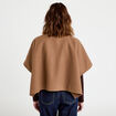 Poncho col am&eacute;ricain beige femme