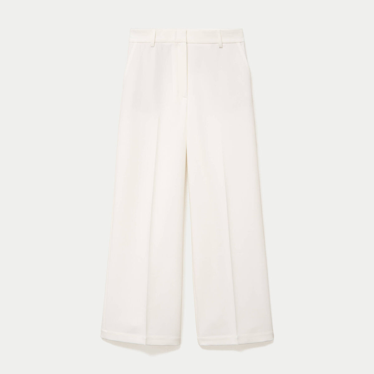 Pantalon bootcut taille standard ecru femme