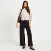 Chemise droite manches longues blanc femme