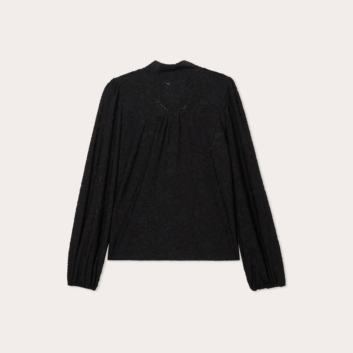 Blouse col lavalli&egrave;re noir femme