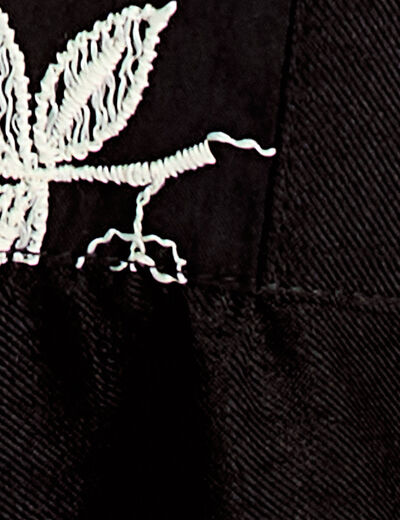 Blouse ample broderie noir femme