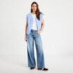 Gilet sans manches effet polaire bleu clair femme