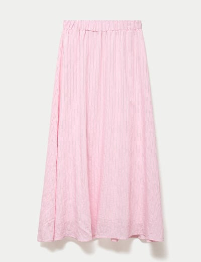 Jupon &eacute;vas&eacute; longueur 3/4 rose femme