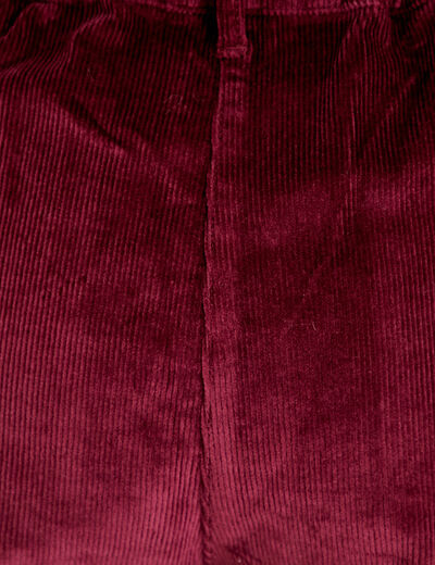 Short large en velours bordeaux femme