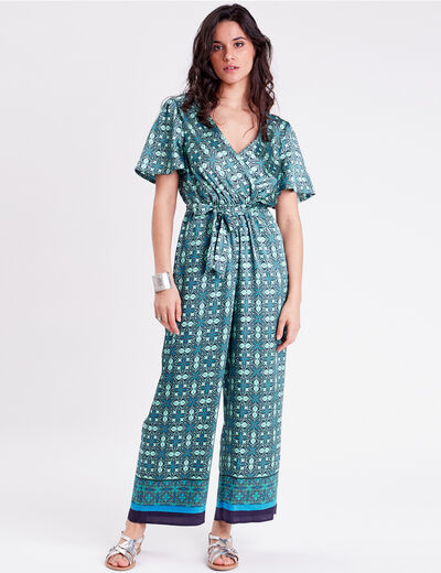 Combinaison pantalon large vert menthe femme