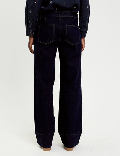 Jean wide leg taille standard denim brut femme