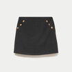 Jupe-short trap&egrave;ze fluide gris femme