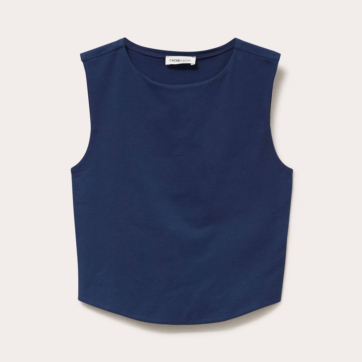 D&eacute;bardeur cropped bleu fonc&eacute; femme