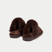 Chaussons fausse fourrure marron fonc&eacute; femme