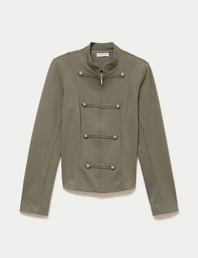 Veste ajust&eacute;e manches longues vert kaki femme