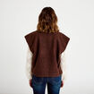 Gilet sans manches effet polaire marron fonc&eacute; femme