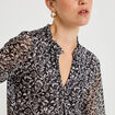 Blouse col v manches 3/4 noir femme