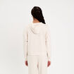 Sweat &agrave; capuche manches longues ecru femme