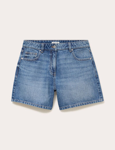 Bermuda regular 5 poches en jean denim double stone femme