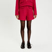 Short tweed taille haute rouge clair femme