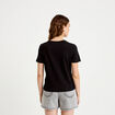 T-shirt &agrave; strass manches courtes noir femme