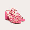 Sandales &agrave; talons d&eacute;croch&eacute;s rose femme
