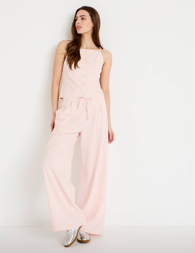 Pantalon large rose femme