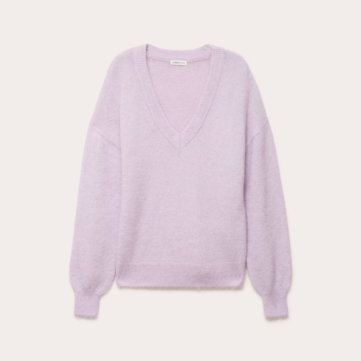 Pull duveteux parme femme
