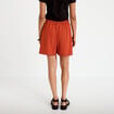 Jupe-short &eacute;vas&eacute;e courte orange fonc&eacute; femme
