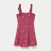 Robe patineuse courte &agrave; fines bretelles violet femme