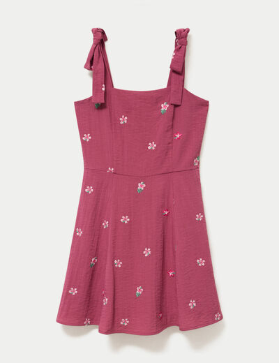Robe patineuse courte &agrave; fines bretelles violet femme