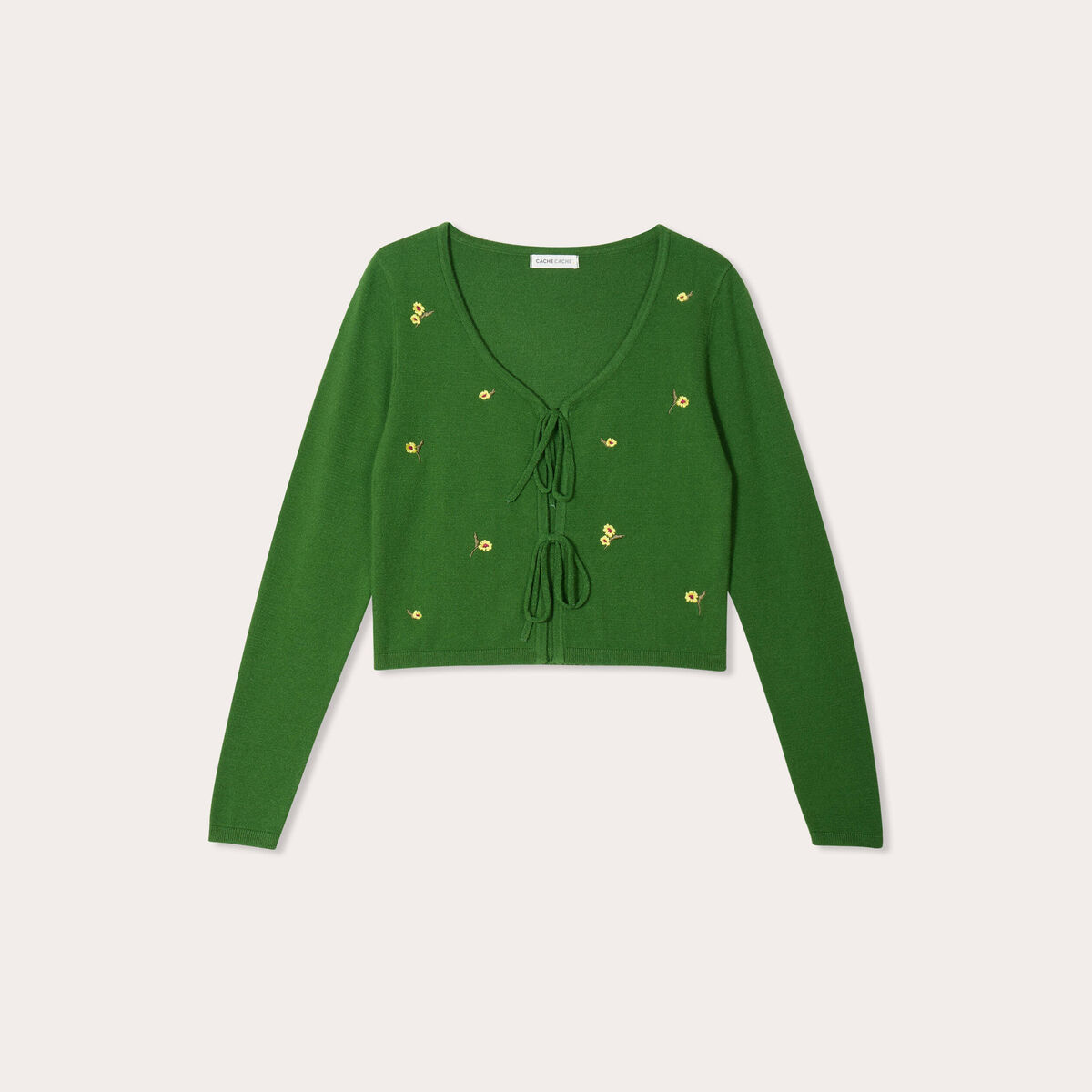 Gilet avec broderie vert femme