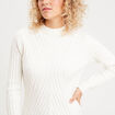 Robe pull &agrave; torsades ecru femme