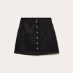 Jupe trap&egrave;ze courte aspect daim noir femme