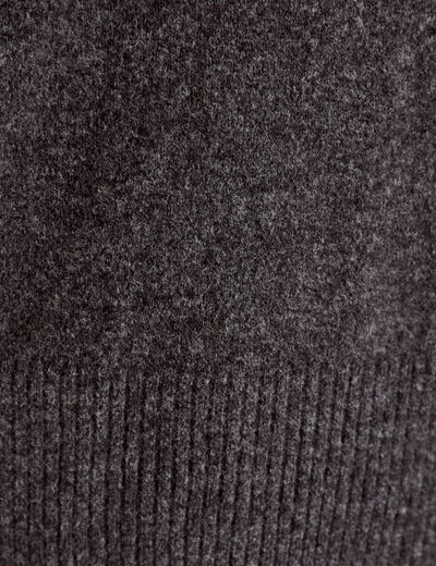 Pull col roul&eacute; manches longues gris femme
