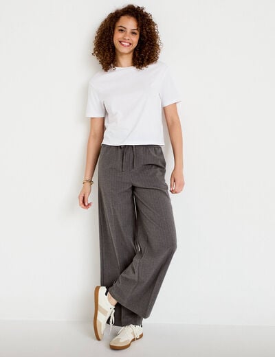 Pantalon bootcut taille standard gris femme